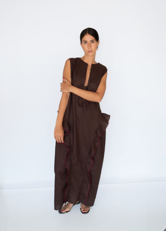 VESTIDO MAXI VOLANTES